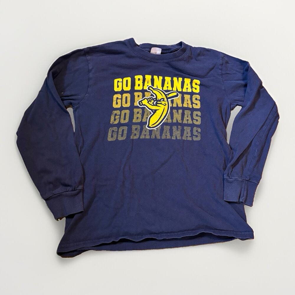 Savannah Bananas Go Bananas Youth Large Long Sleeve Shirt Baseball Blue